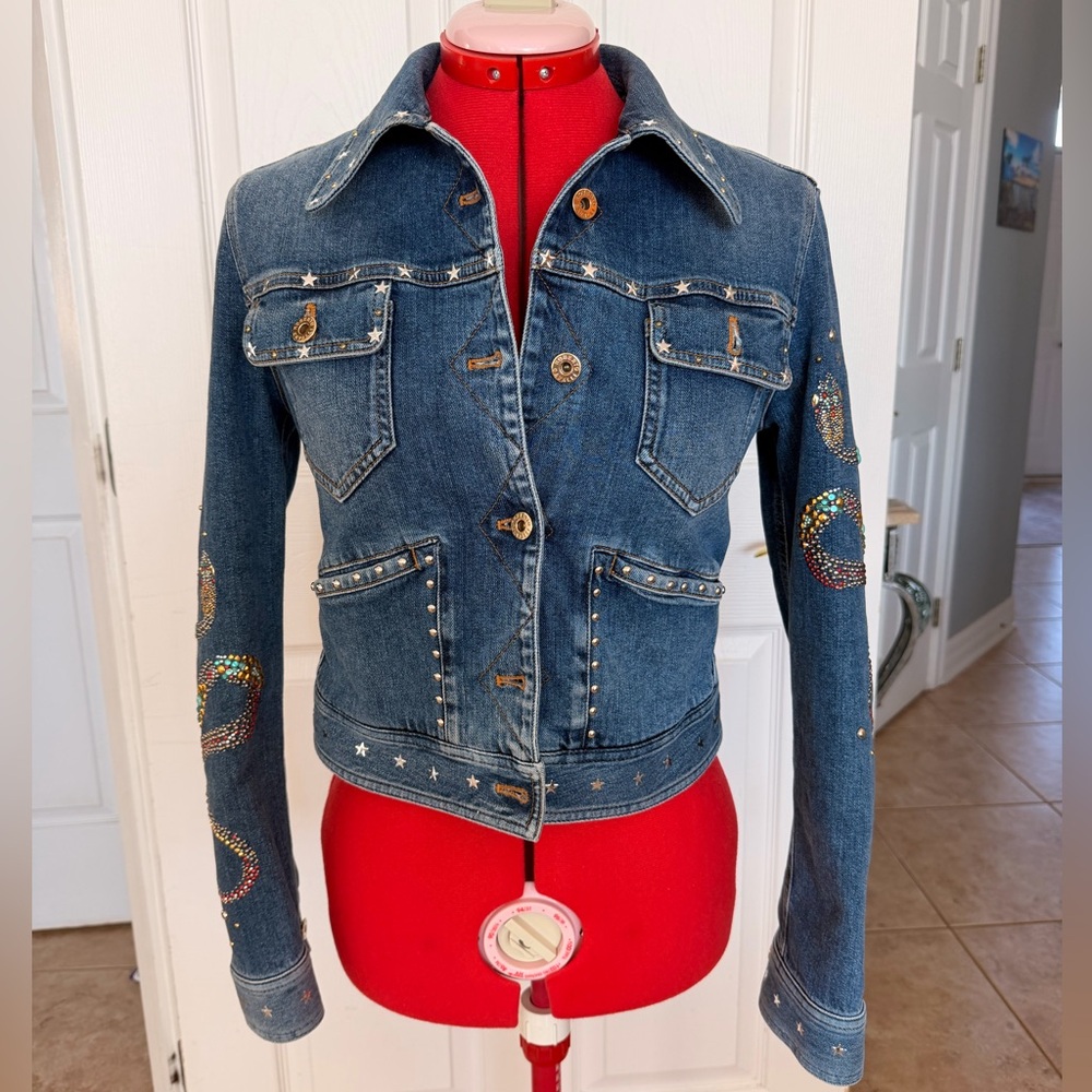Roberto Cavalli Studded Denim Jacket